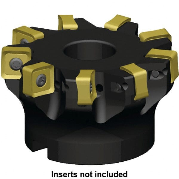 Kennametal - 7 Inserts, 63mm Cut Diam, 22mm Arbor Diam, 6mm Max Depth of Cut, Indexable Square-Shoulder Face Mill - 3° Lead Angle, 40mm High, SN_J120616EN__ Insert Compatibility, Series KSSM - Exact Tooling