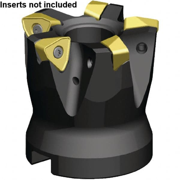 Kennametal - 5 Inserts, 63mm Cut Diam, 22mm Arbor Diam, 1.5mm Max Depth of Cut, Indexable Square-Shoulder Face Mill - 78° Lead Angle, 50.01mm High, WOEJ090512SRHD Insert Compatibility, Through Coolant, Series Kenfeed - Exact Tooling