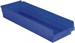 LEWISBins+ - 23-5/8" Deep, Blue Hopper Shelf Bin - 4" High x 8-3/8" Wide x 23-5/8" Long - Exact Tooling