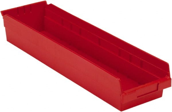 LEWISBins+ - 23-5/8" Deep, Red Hopper Shelf Bin - 4" High x 6-5/8" Wide x 23-5/8" Long - Exact Tooling