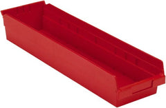 LEWISBins+ - 23-5/8" Deep, Red Hopper Shelf Bin - 4" High x 6-5/8" Wide x 23-5/8" Long - Exact Tooling