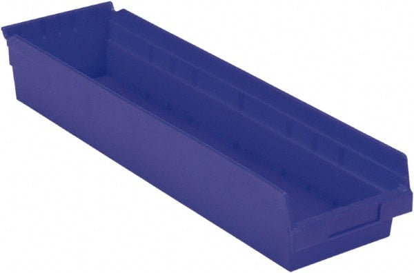 LEWISBins+ - 23-5/8" Deep, Blue Hopper Shelf Bin - 4" High x 6-5/8" Wide x 23-5/8" Long - Exact Tooling