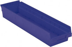 LEWISBins+ - 23-5/8" Deep, Blue Hopper Shelf Bin - 4" High x 6-5/8" Wide x 23-5/8" Long - Exact Tooling
