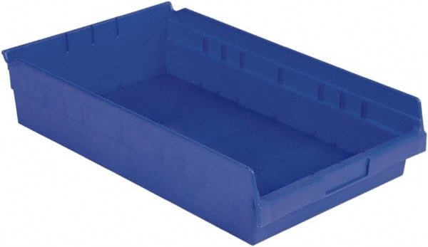 LEWISBins+ - 17-7/8" Deep, Blue Hopper Shelf Bin - 4" High x 11-1/8" Wide x 17-7/8" Long - Exact Tooling