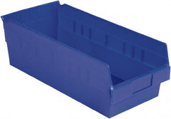 LEWISBins+ - 17-7/8" Deep, Blue Hopper Shelf Bin - 6" High x 8-3/8" Wide x 17-7/8" Long - Exact Tooling