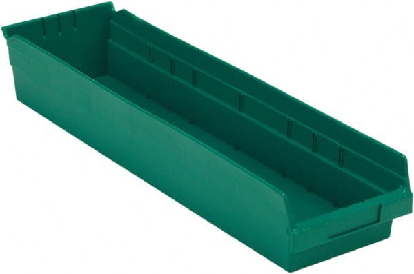 LEWISBins+ - 23-5/8" Deep, Green Hopper Shelf Bin - 4" High x 6-5/8" Wide x 23-5/8" Long - Exact Tooling