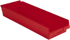 LEWISBins+ - 23-5/8" Deep, Red Hopper Shelf Bin - 4" High x 8-3/8" Wide x 23-5/8" Long - Exact Tooling