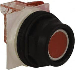 Schneider Electric - 30mm Mount Hole, Extended Straight, Pushbutton Switch with Contact Block - Red Pushbutton, Momentary (MO) - Exact Tooling