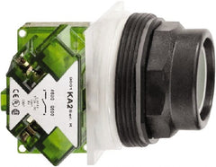 Schneider Electric - 30mm Mount Hole, Extended Straight, Pushbutton Switch with Contact Block - Octagon, Green Pushbutton, Momentary (MO) - Exact Tooling