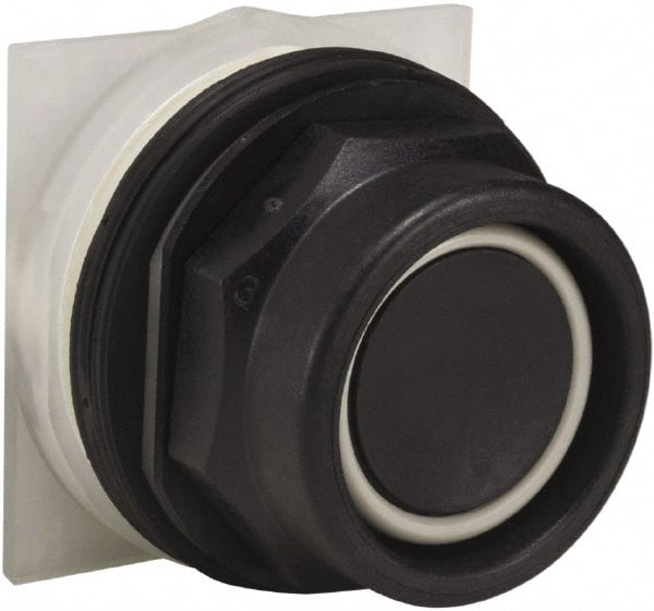 Schneider Electric - 30mm Mount Hole, Extended Straight, Pushbutton Switch Only - Black Pushbutton, Momentary (MO) - Exact Tooling