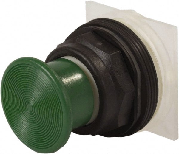 Schneider Electric - 30mm Mount Hole, Extended Straight, Pushbutton Switch Only - Green Pushbutton, Momentary (MO) - Exact Tooling
