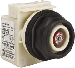 Schneider Electric - 28 V Red Lens LED Pilot Light - Round Lens, Screw Clamp Connector, 54mm OAL x 42mm Wide, Vibration Resistant - Exact Tooling