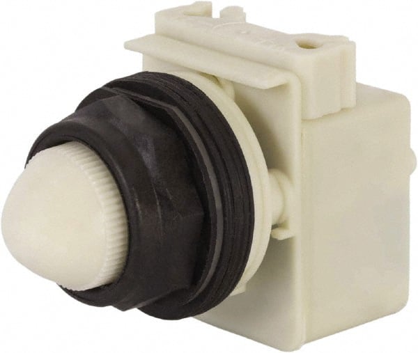 Schneider Electric - 110 VAC at 50/60 Hz via Transformer, 120 VAC at 50/60 Hz via Transformer White Lens Indicating Light - Round Lens, Screw Clamp Connector, Corrosion Resistant, Dust Resistant, Oil Resistant - Exact Tooling