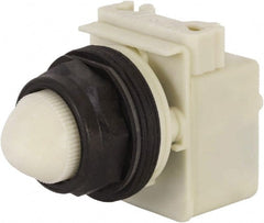Schneider Electric - 110 VAC at 50/60 Hz via Transformer, 120 VAC at 50/60 Hz via Transformer White Lens Indicating Light - Round Lens, Screw Clamp Connector, Corrosion Resistant, Dust Resistant, Oil Resistant - Exact Tooling