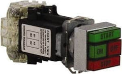 Schneider Electric - Extended Straight Pushbutton Switch Operator - Green, Red, Rectangle Button, Incandescent Lamp, Illuminated - Exact Tooling