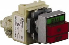 Schneider Electric - Extended Straight Pushbutton Switch Operator - Green, Red, Rectangle Button, Incandescent Lamp, Illuminated - Exact Tooling