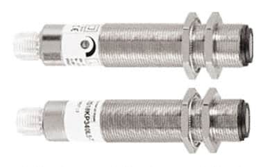 Telemecanique Sensors - 4 Pin M12 Connector, 8m Nominal Distance, Shock and Vibration Resistant, Through Beam Photoelectric Sensor - 12 to 24 VDC, 500 Hz, Brass, PMMA, 3 Inch Long x 3 Inch Wide x 7 Inch High - Exact Tooling