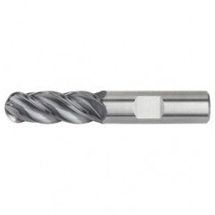 1/2x1/2x1x3 Ball Nose 4FL Carbide End Mill-Weldon Shank-AlTiN - Exact Tooling