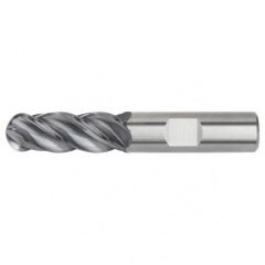 1/8x1/8x1/2x2 Ball Nose 4FL Carbide End Mill-Round Shank-AlTiN - Exact Tooling