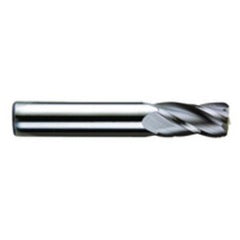 1/2 Dia. x 3 Overall Length 4-Flute .090 C/R Solid Carbide SE End Mill-Round Shank-Center Cut-Uncoated - Exact Tooling
