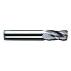 1 Dia. x 4 Overall Length 4-Flute .090 C/R Solid Carbide SE End Mill-Round Shank-Center Cut-Uncoated - Exact Tooling