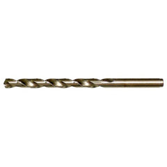 1/2 RHS / RHC HSS-CO 8% (M42) 135 Degree Split Point Cobalt Heavy Duty Jobber Length Drill - Straw / Gold Oxide - Exact Tooling