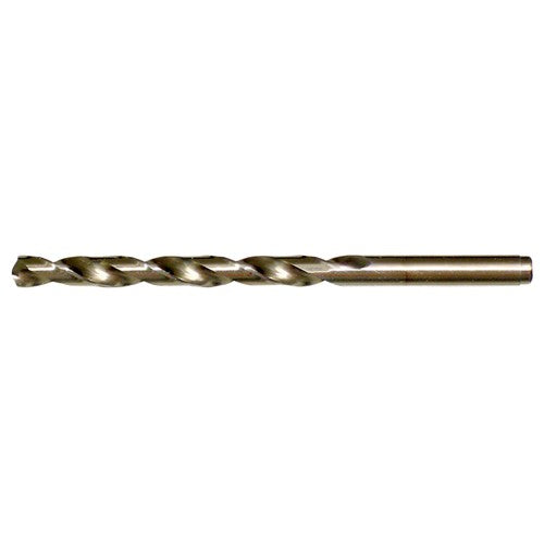 27/64 RHS / RHC HSS-CO 8% (M42) 135 Degree Split Point Cobalt Heavy Duty Jobber Length Drill - Straw / Gold Oxide - Exact Tooling