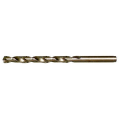 #1 RHS / RHC HSS-CO 8% (M42) 135 Degree Split Point NAS907 Type J Cobalt Heavy Duty Jobber Drill - Straw / Gold Oxide - Exact Tooling