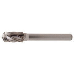 SC-7 Aluminum Cut Solid Carbide Bur-Cylindrical with Ball Nose - Exact Tooling