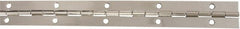 National Mfg. - 12" Long x 1-1/16" Wide, Steel Satin Nickel Coating Continuous Hinge - 0.042" Thick with Holes - Exact Tooling