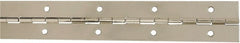 National Mfg. - 12" Long x 1-1/2" Wide, Steel Satin Nickel Coating Continuous Hinge - 0.042" Thick with Holes - Exact Tooling