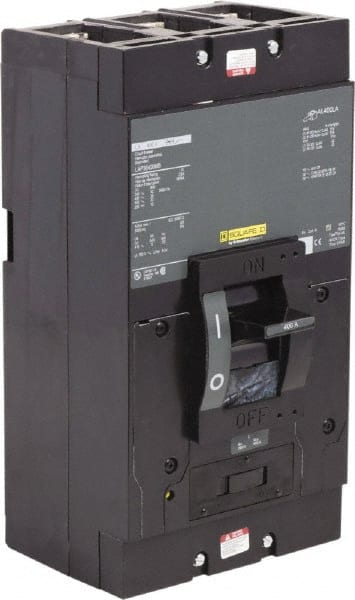 Square D - 400 Amp, 600 V, 3 Pole, Panel Mount Molded Case Circuit Breaker - Magnetic Trip, Multiple Breaking Capacity Ratings - Exact Tooling