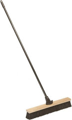Ability One - 24" Medium Duty Polypropylene Push Broom - Wood Block, Bolt-On Handle Connection - Exact Tooling