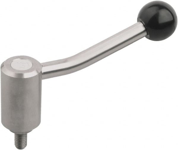 KIPP - 5/16-18, Stainless Steel Threaded Stud Adjustable Clamping Handle - 100mm OAL, 58.5mm High - Exact Tooling