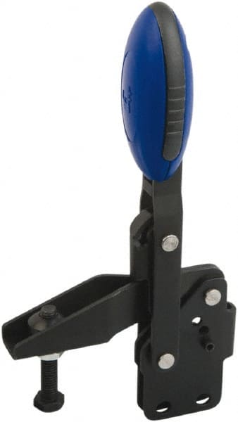 KIPP - Vertical Handle, Manual Hold Down Toggle Clamp - U-Bar, Straight Base, Nitride/Oxide Finish, Steel - Exact Tooling