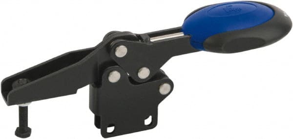 KIPP - Horizontal Handle, Manual Hold Down Toggle Clamp - U-Bar, Straight Base, Nitride/Oxide Finish, Steel - Exact Tooling
