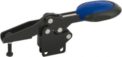 KIPP - Horizontal Handle, Manual Hold Down Toggle Clamp - U-Bar, Straight Base, Nitride/Oxide Finish, Steel - Exact Tooling