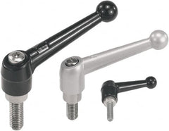 KIPP - 5/16-18, Zinc Threaded Stud Adjustable Clamping Handle - 90mm OAL, 61.5mm High - Exact Tooling