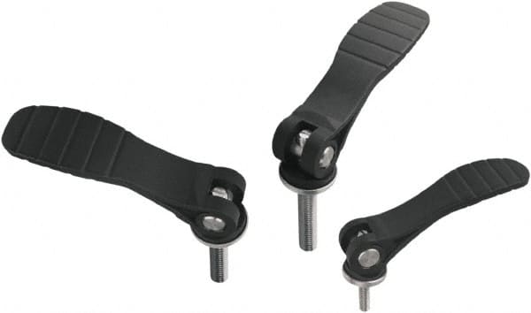 KIPP - M6, Fiberglass Reinforced Plastic Threaded Stud Adjustable Clamping Handle - 79.6mm OAL, 23.4mm High - Exact Tooling