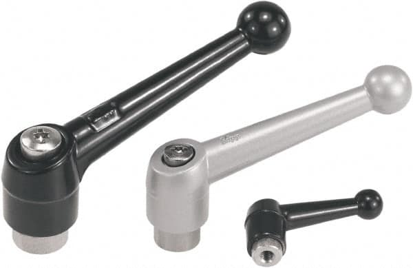 KIPP - 5/16-18, Zinc Threaded Hole Adjustable Clamping Handle - 90mm OAL, 61.5mm High - Exact Tooling