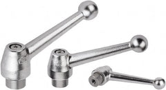 KIPP - 5/8-11, Steel Threaded Hole Adjustable Clamping Handle - 153.5mm OAL, 78mm High - Exact Tooling