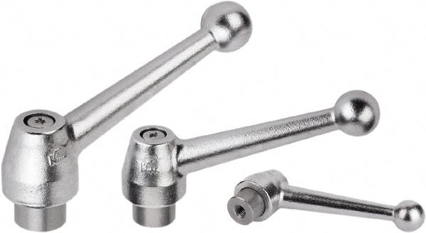 KIPP - 1/2-13, Steel Threaded Hole Adjustable Clamping Handle - 125.5mm OAL, 69mm High - Exact Tooling