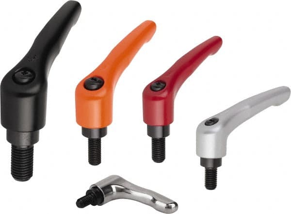 KIPP - 5/16-18, Zinc Threaded Stud Adjustable Clamping Handle - 91mm OAL, 58.5mm High - Exact Tooling