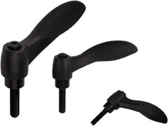 KIPP - M6, Fiberglass Reinforced Plastic & Thermoplastic SEBS Threaded Stud Adjustable Clamping Handle - 48.1mm OAL, 33.5mm High - Exact Tooling