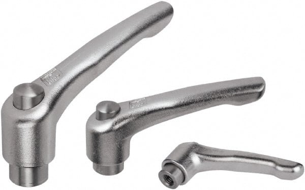 KIPP - 5/16-18, Stainless Steel Threaded Hole Adjustable Clamping Handle - 91mm OAL, 58.5mm High - Exact Tooling