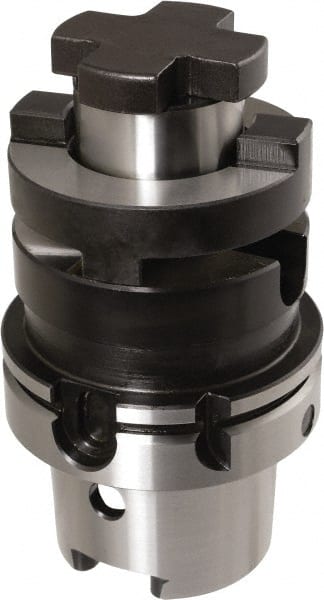 Iscar - HSK100 Taper Shank 50mm Pilot Diam Shell Mill Holder - 30mm Flange to Nose End Projection, 90mm Nose Diam - Exact Tooling