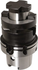 Iscar - HSK100 Taper Shank 50mm Pilot Diam Shell Mill Holder - 30mm Flange to Nose End Projection, 90mm Nose Diam - Exact Tooling