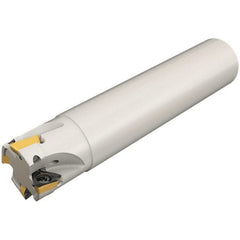 Iscar - 32mm Cut Diam, 8mm Max Depth of Cut, 31mm Shank Diam, 250mm OAL, Indexable Square Shoulder Helical End Mill - HM390 TPKT 100304PDR, HM390 TPKT 1003PDR Inserts, Cylindrical Shank, 90° Lead Angle, Through Coolant, Series HeliIQMill - Exact Tooling