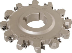 Iscar - Arbor Hole Connection, 0.62" Cutting Width, 1.3" Depth of Cut, 5" Cutter Diam, 1-1/2" Hole Diam, 6 Tooth Indexable Slotting Cutter - SDN-XN13 Toolholder, XNMU 13 Insert, Neutral Cutting Direction - Exact Tooling