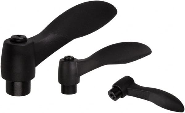 KIPP - 5/16-18, Fiberglass Reinforced Plastic & Thermoplastic SEBS Threaded Hole Adjustable Clamping Handle - 74.4mm OAL, 45.2mm High - Exact Tooling
